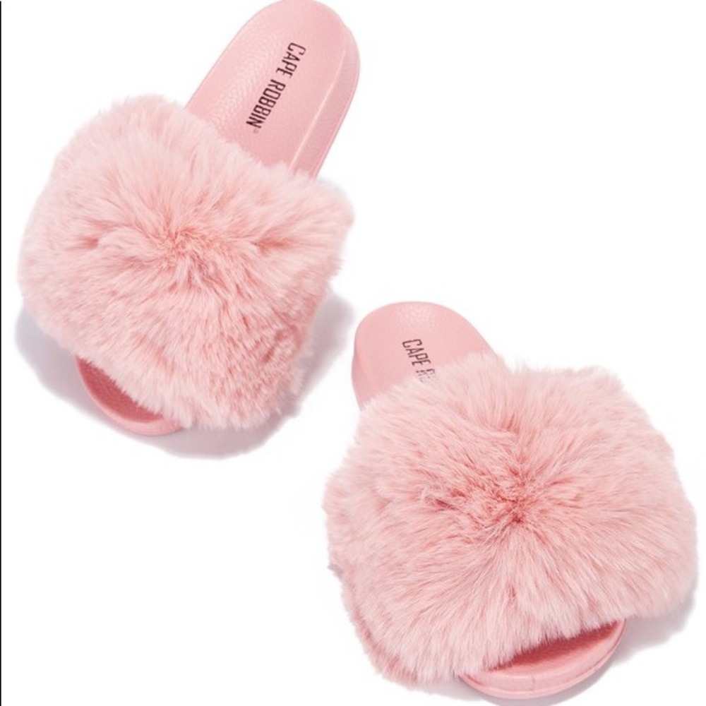 WOMENS FAUX FUR FLUFFY SLIPPERS